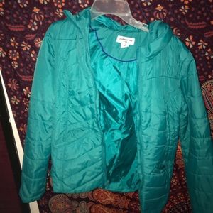 turquoise winter coat